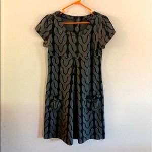 Cute grey and black babydoll work dress - size 8
